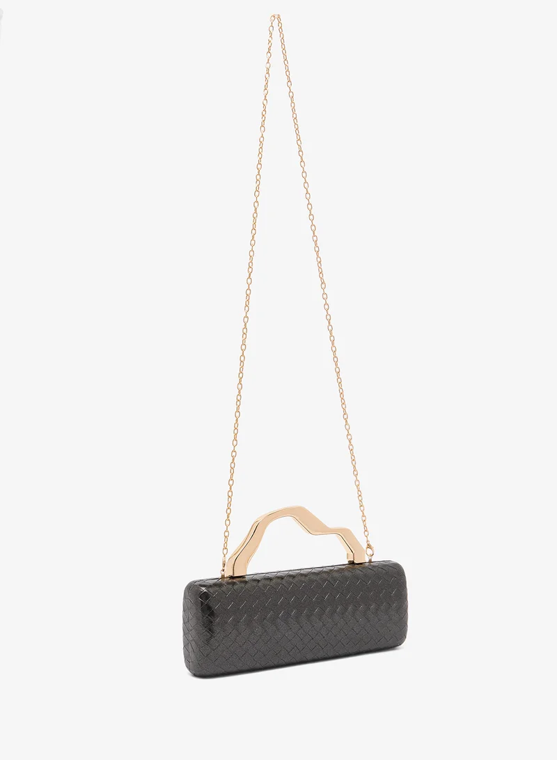 Namshi x East-To-West Metallic Bag With Gold Statement Handle